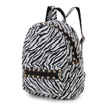 Load image into Gallery viewer, Zebra Print Studded Backpack
