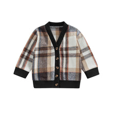 Load image into Gallery viewer, Plaid button sweater- modern baby las vegas
