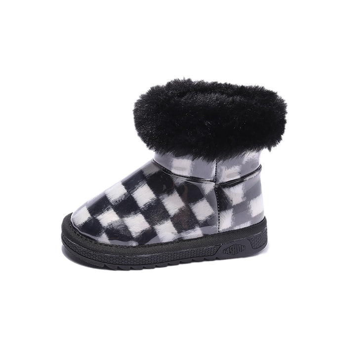 plush checker boots- modern baby las vegas