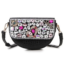 Load image into Gallery viewer, Colorful Rhinestone Leather Purse

