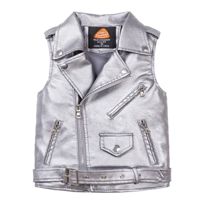 zipper leather vest- Modern  baby las vegas