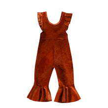 Load image into Gallery viewer, velvet ruffle jumpsuit- modern baby las vegas

