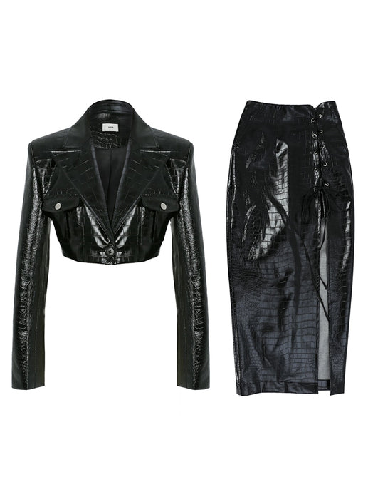 Leather Croc Print Set - Modern Baby Las Vegas 