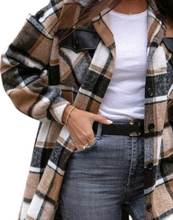 Load image into Gallery viewer, Plaid Leather Pocket Jacket Top
