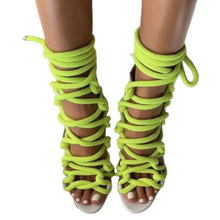Load image into Gallery viewer, Solid Lace Up Sandals
