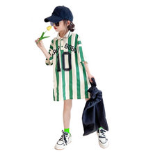 Load image into Gallery viewer, Green Striped Shirt Dress - Modern Baby Las Vegas 
