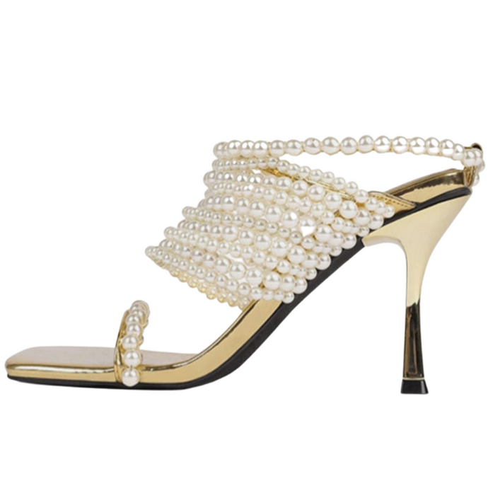 square pearl gladiator sandals- modern baby las Vegas