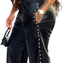 Load image into Gallery viewer, Studded Leather Wide-Leg Pants - Modern Baby Las Vegas 

