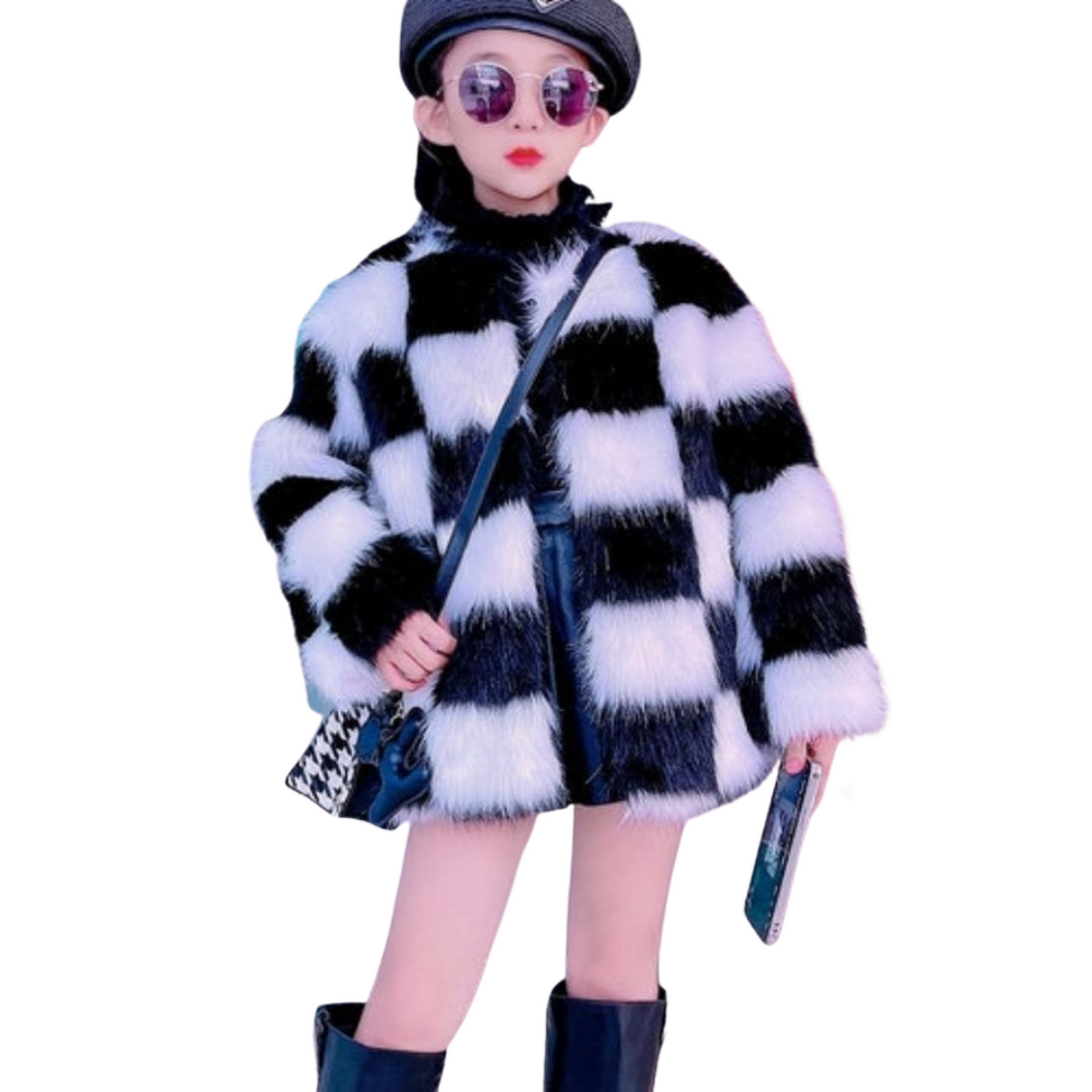 Checker Fur Coat - Modern Baby Las Vegas 