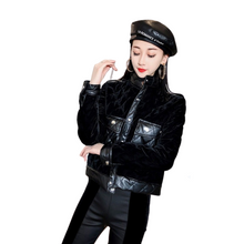Load image into Gallery viewer, Velvet + Leather Quilted  Jacket - Modern Baby Las Vegas 
