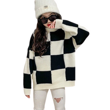 Load image into Gallery viewer, Plaid Knitted  Checkered Sweater - Modern Baby Las Vegas 
