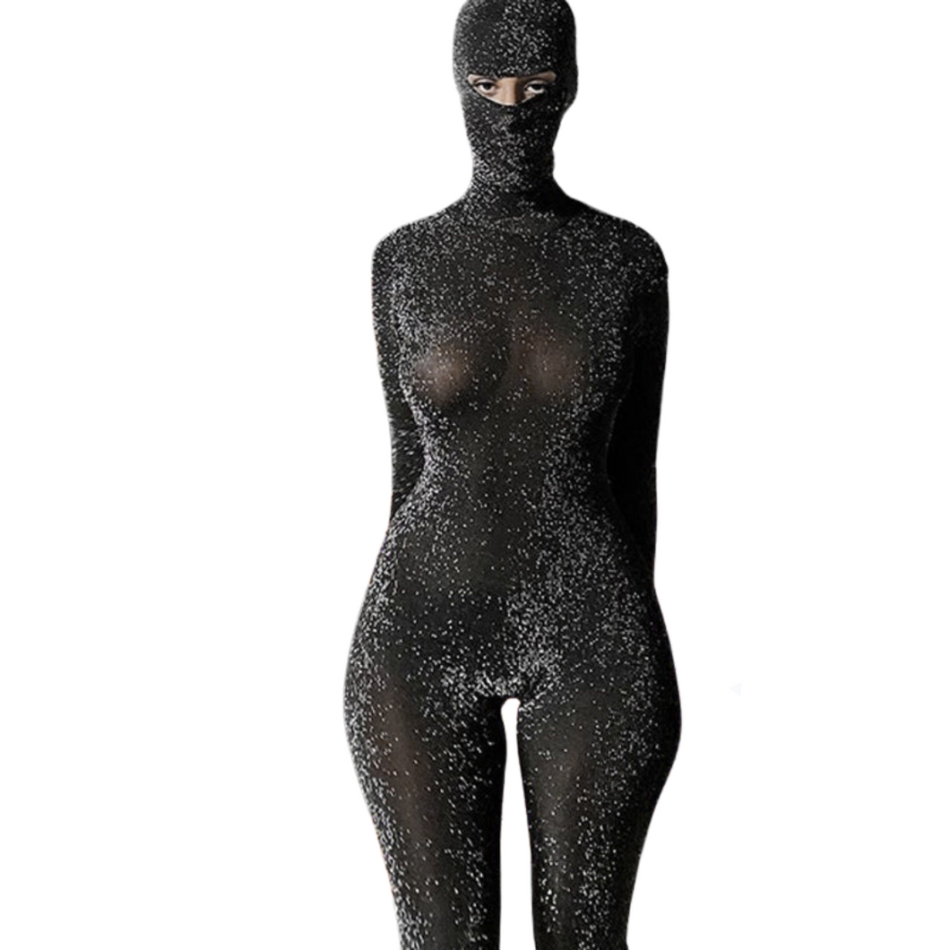Black Backless Shimmer Jumpsuit Set - Modern Baby Las Vegas 