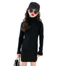 Load image into Gallery viewer, Long Sleeve Knitted Ribbed Turtleneck Dress - Modern Baby Las Vegas 
