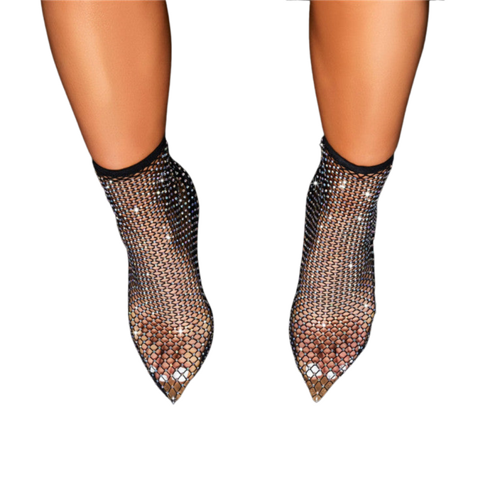 Crystal Rhinestone Mesh Sock Boots-Modern Baby Las Vegas