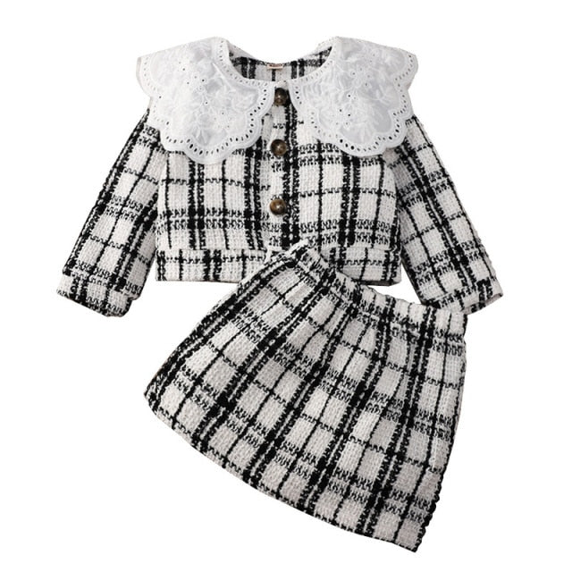 baby girls plaid skirt set