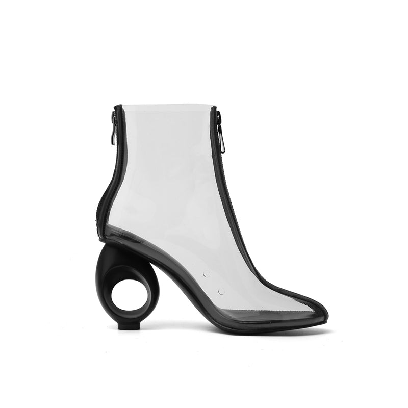 Clear Black Circle Heel Shoes - Modern Baby Las Vegas 