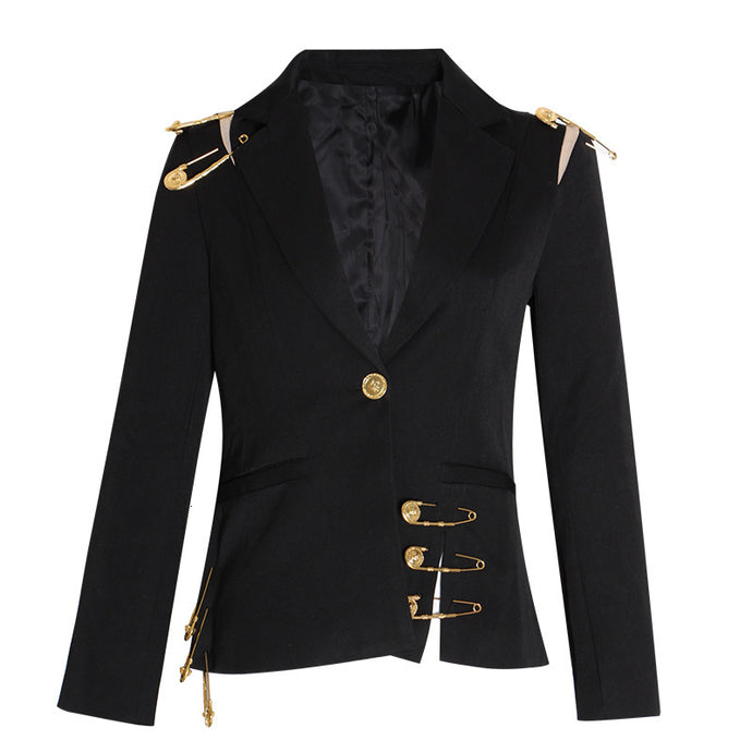 Hollow Out Pin Jacket Blazer - Modern Baby Las Vegas 